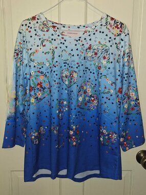 NWT Allison Daley “All Around Town” Floral Heart Shirt, Size Large (Retail: $49)